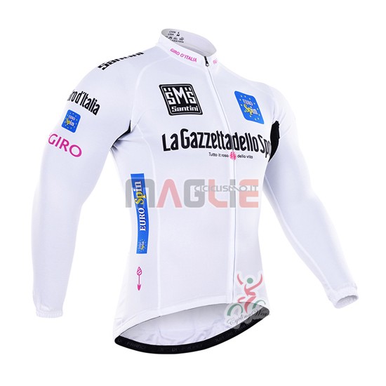 Maglia Tour de Italia manica lunga 2016 bianco e blu